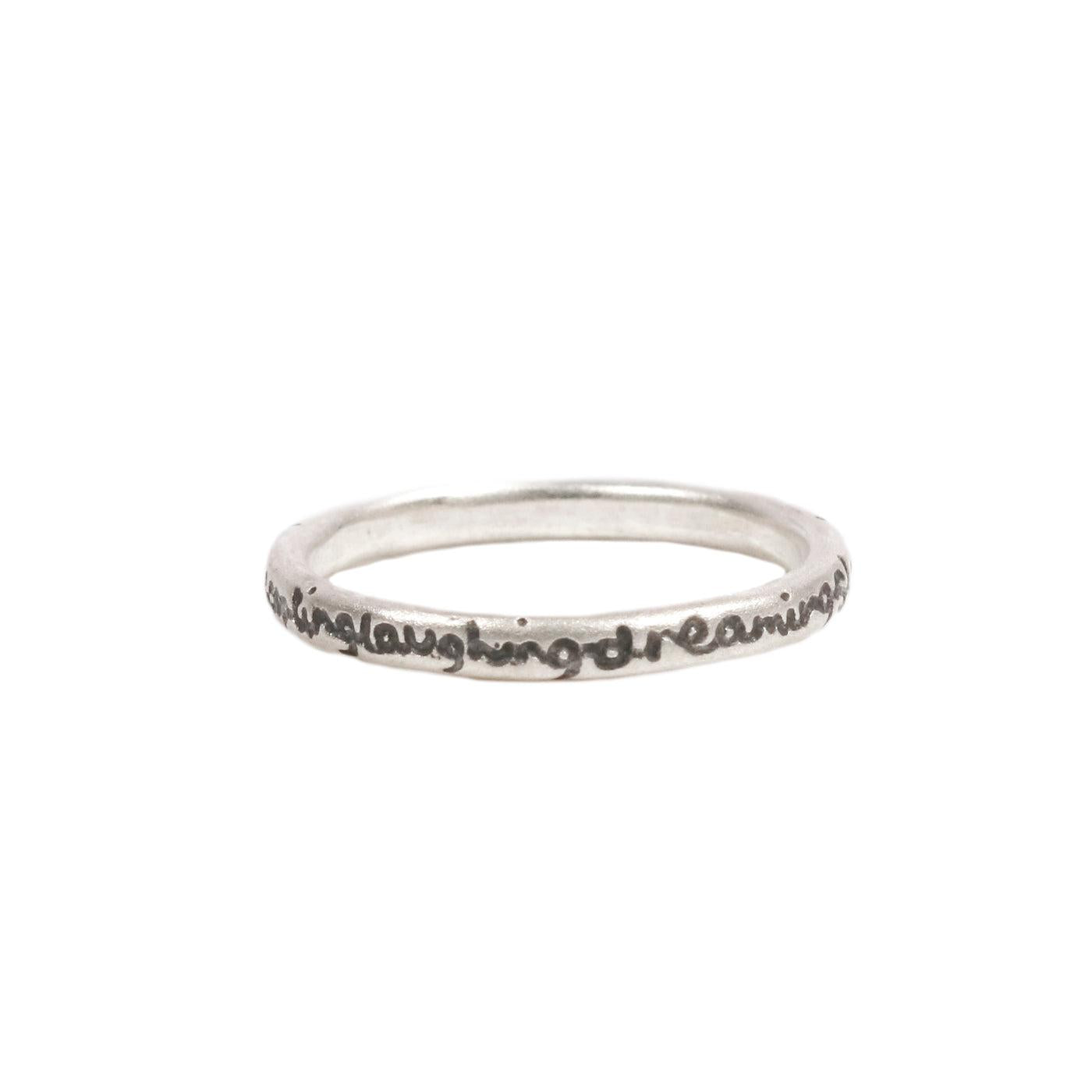 Slim Silver 'dreaming…' Ring