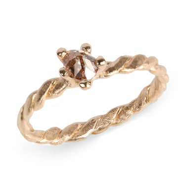 Rosalyn Faith Gold Brown Diamond Twist Ring
