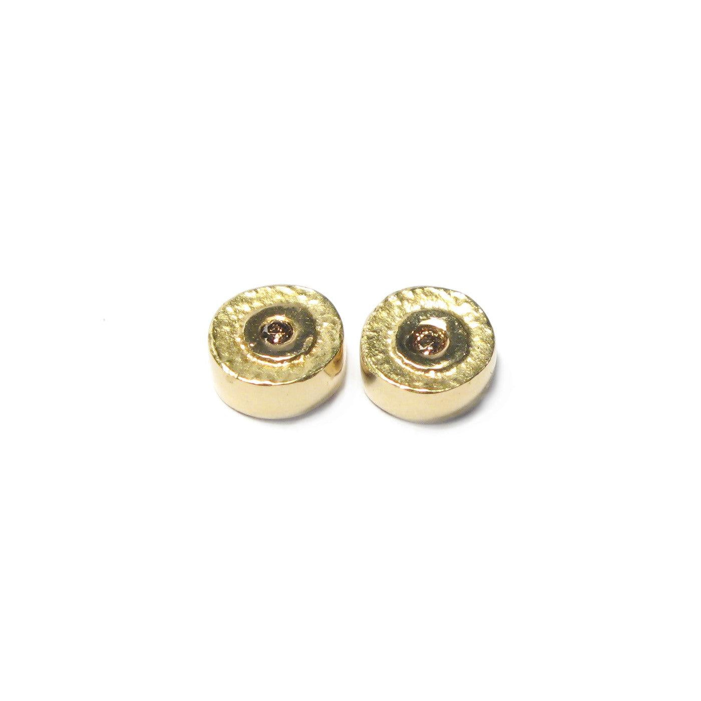 Diana Porter Jewellery contemporary yellow gold chocolate diamond stud earrings