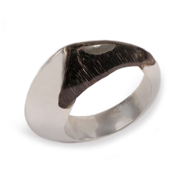 Rachel Adam Polished Recycled Silver Ring with Hoof Detail