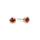 9ct Fairtrade Yellow Gold Textured Ear Studs with Rubies