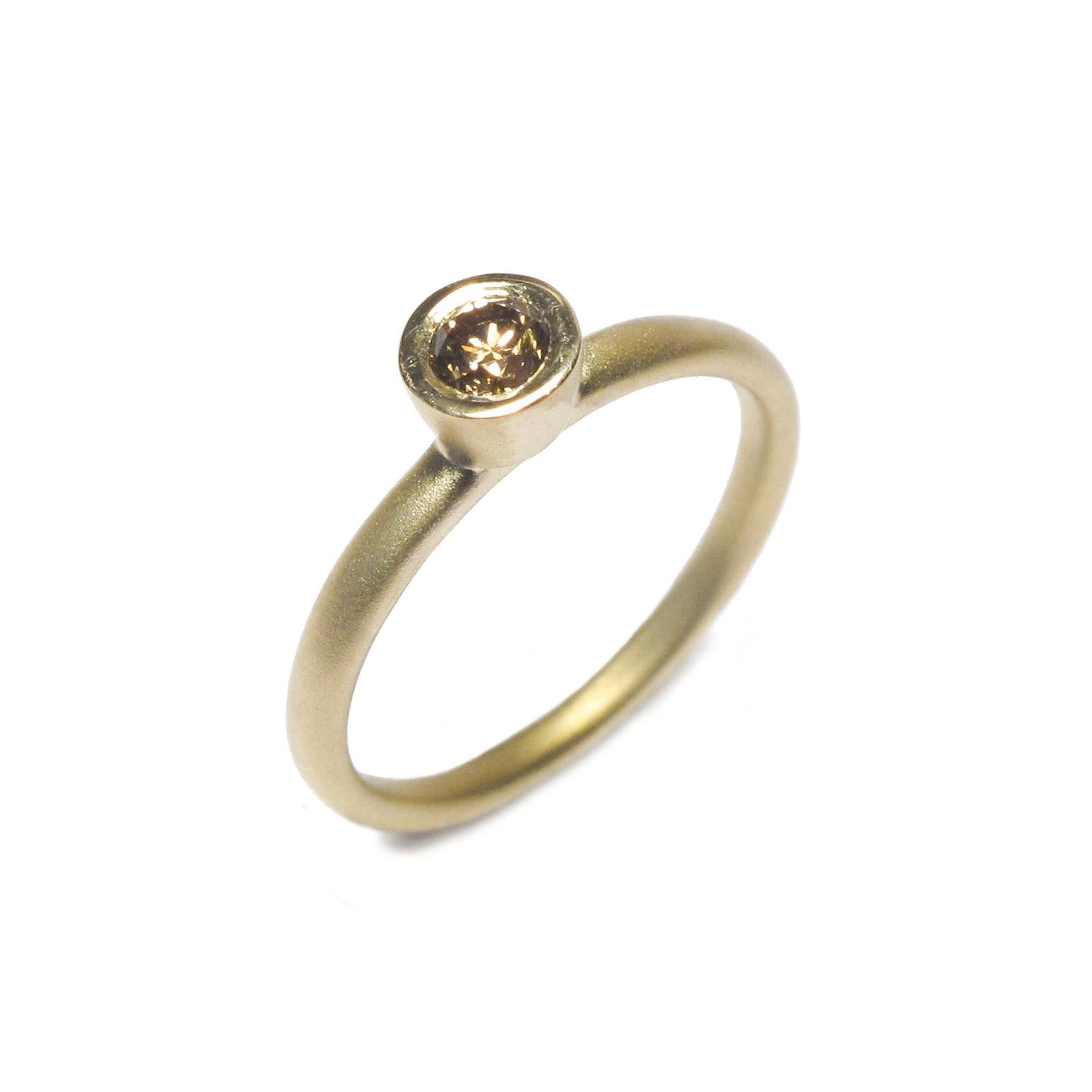 Diana Porter Jewellery contemporary chocolate yellow gold engagement ring