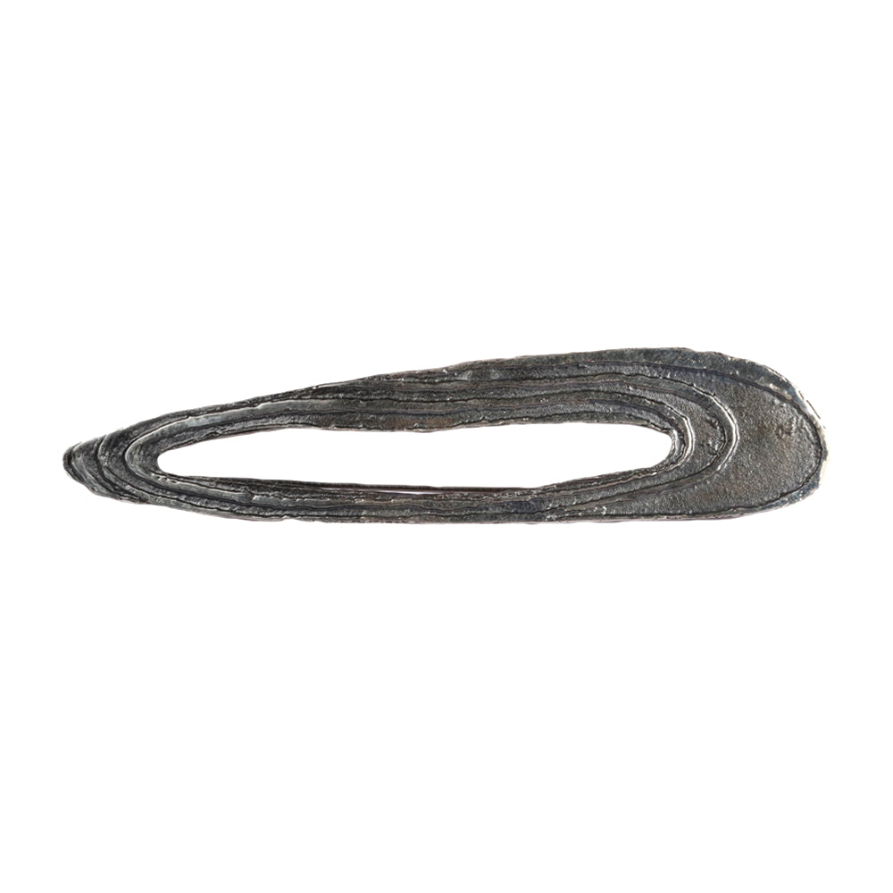 Silver 'Strata' Long Brooch