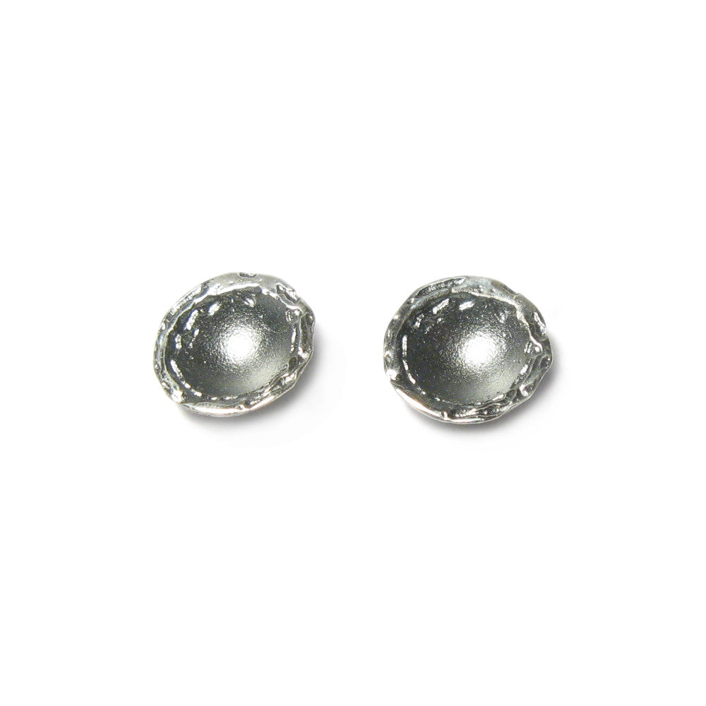 Diana Porter Jewellery contemporary etched oxidised silver stud earrings