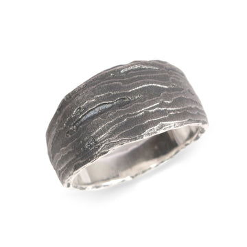 Silver Tapered 'Strata' Ring