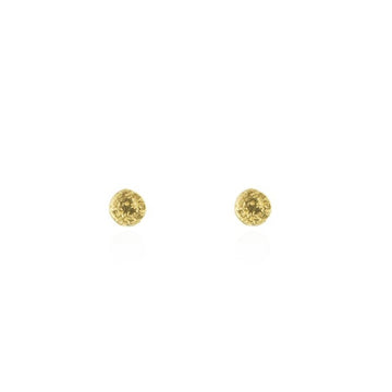 Momocreatura Mini Moon Disc Stud Earrings Gold Ring