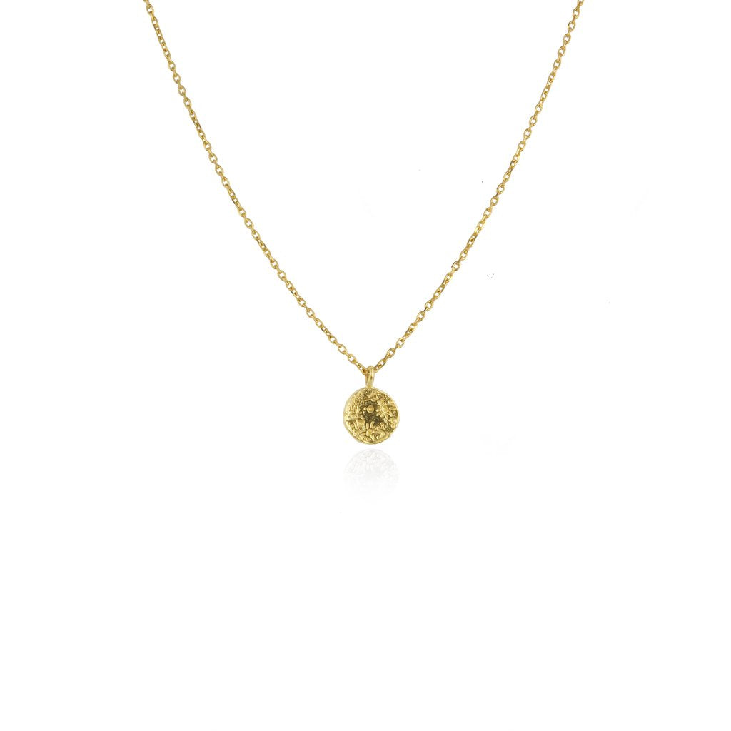 Momocreatura Moon Disc Necklace Gold Plate