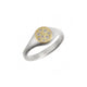 Natalie Harris Silver and 18ct Yellow Gold Diamond Signet Ring
