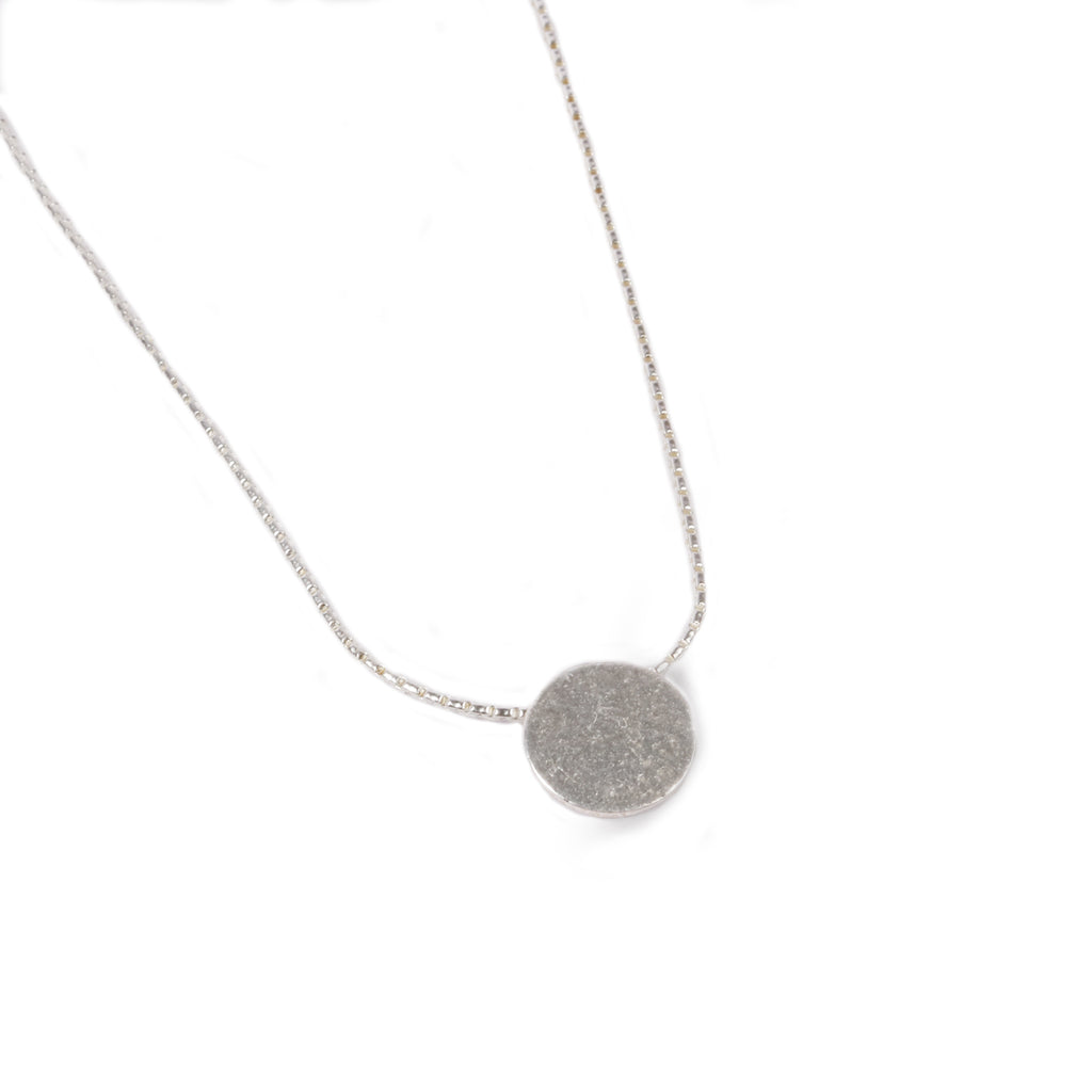 Cara Tonkin Paillette Silver Tiny Disc Pendant