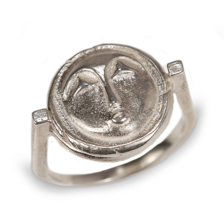 Elsa Tierney Silver Coin Face Ring