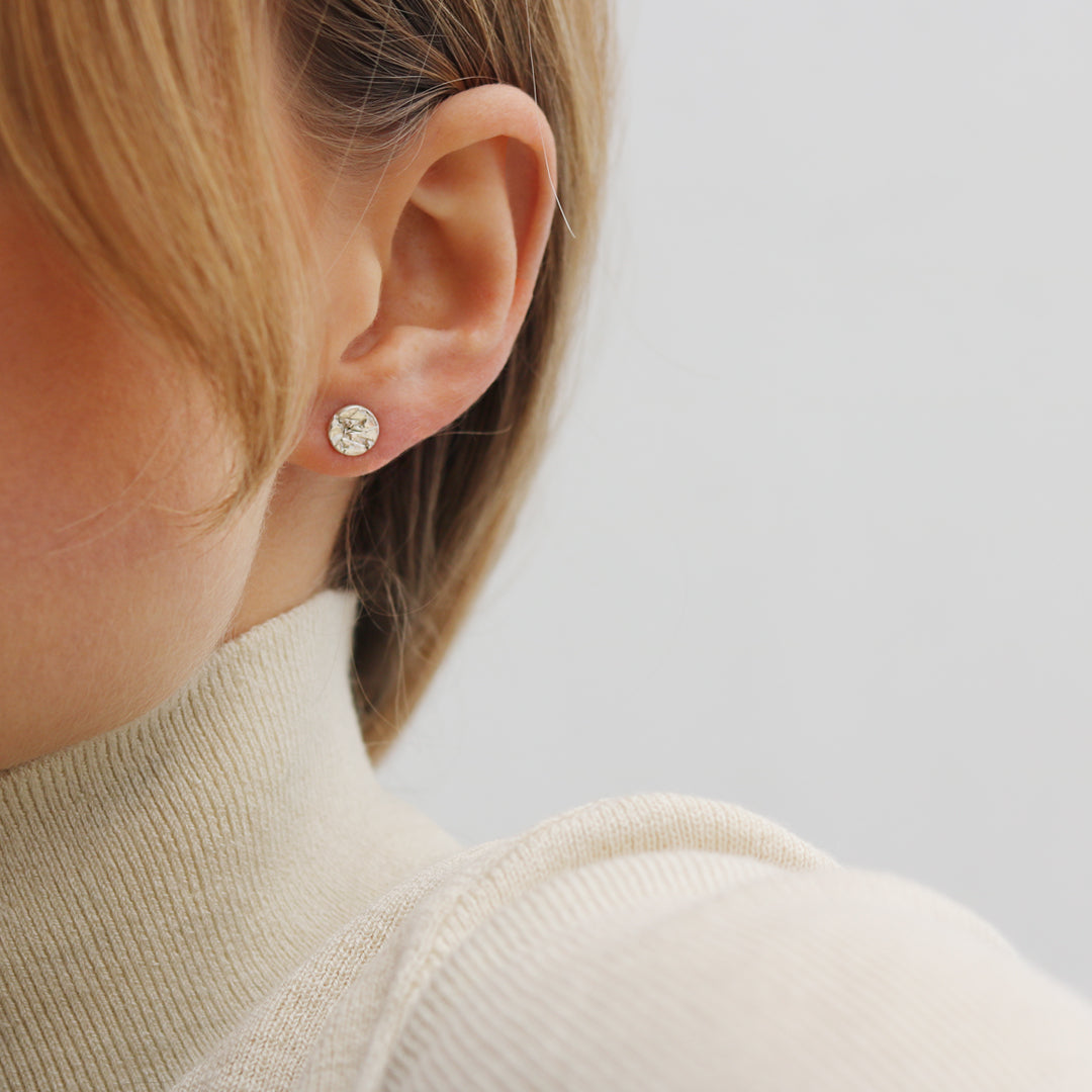 Becca Macdonald Silver Textured Ear Studs