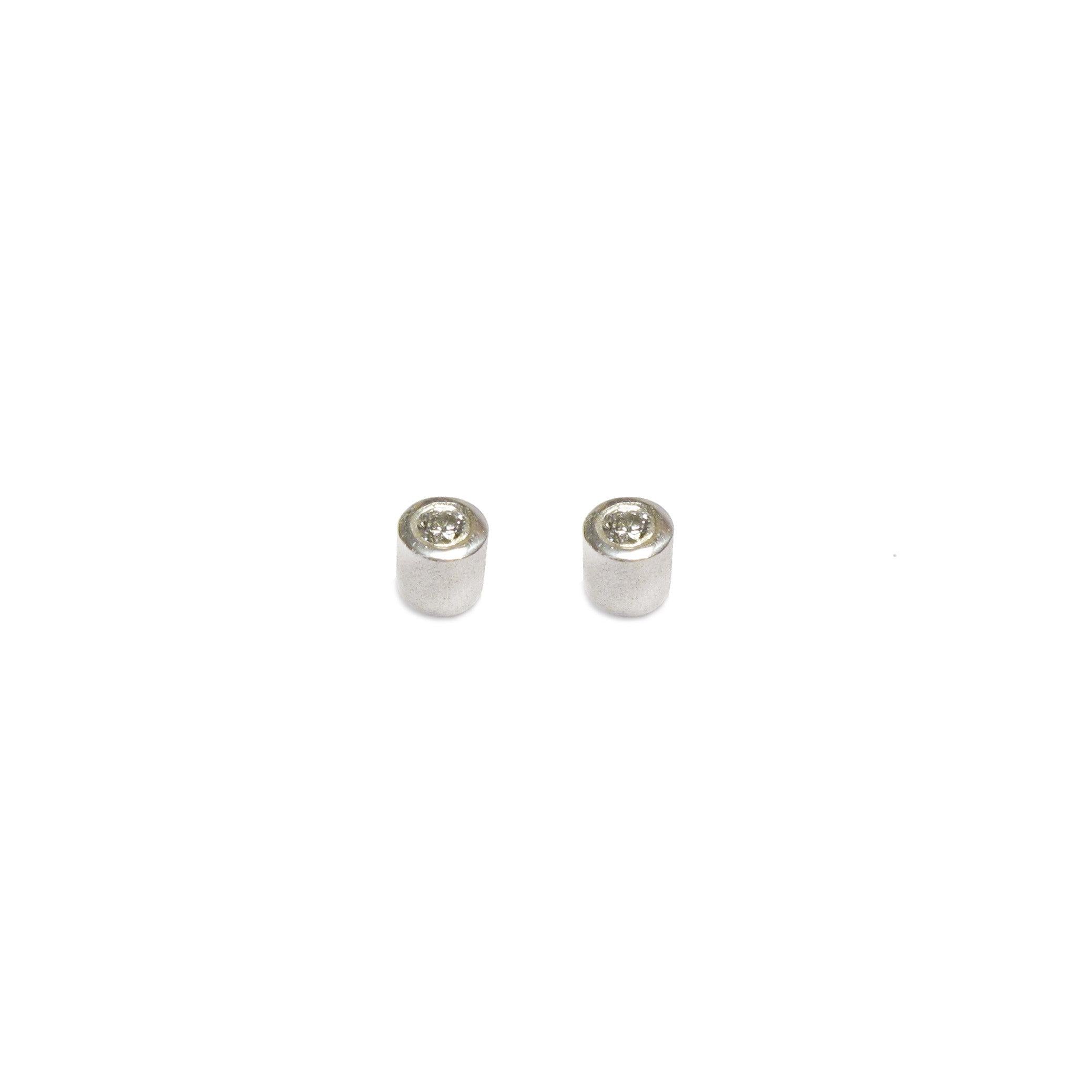 Diana Porter Jewellery contemporary diamond silver stud earrings