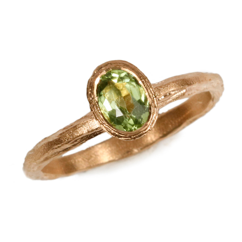 Bespoke 9ct Yellow Gold Ring with Vivid Peridot