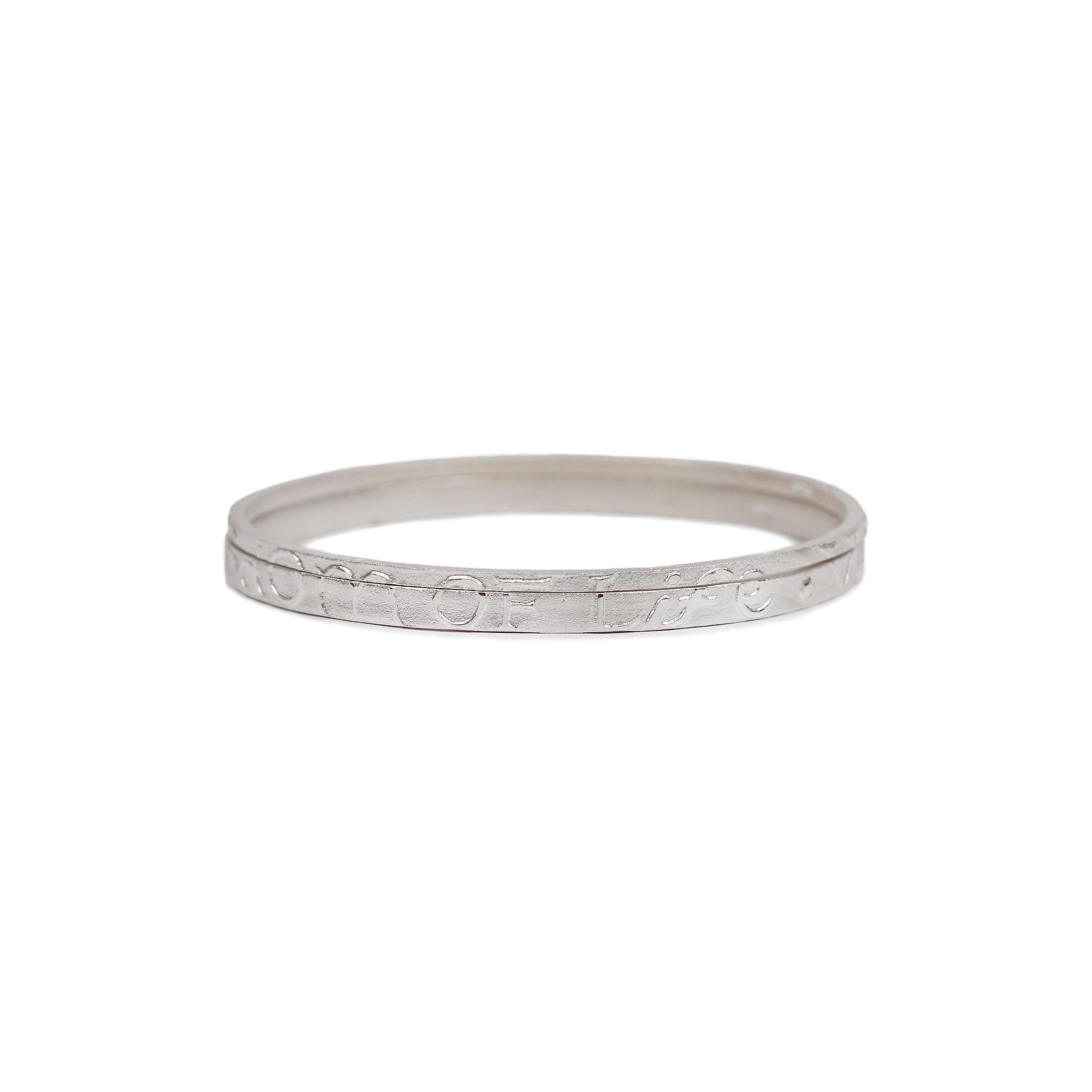 Silver 'Wisdom Of Life' Partnership Bangle