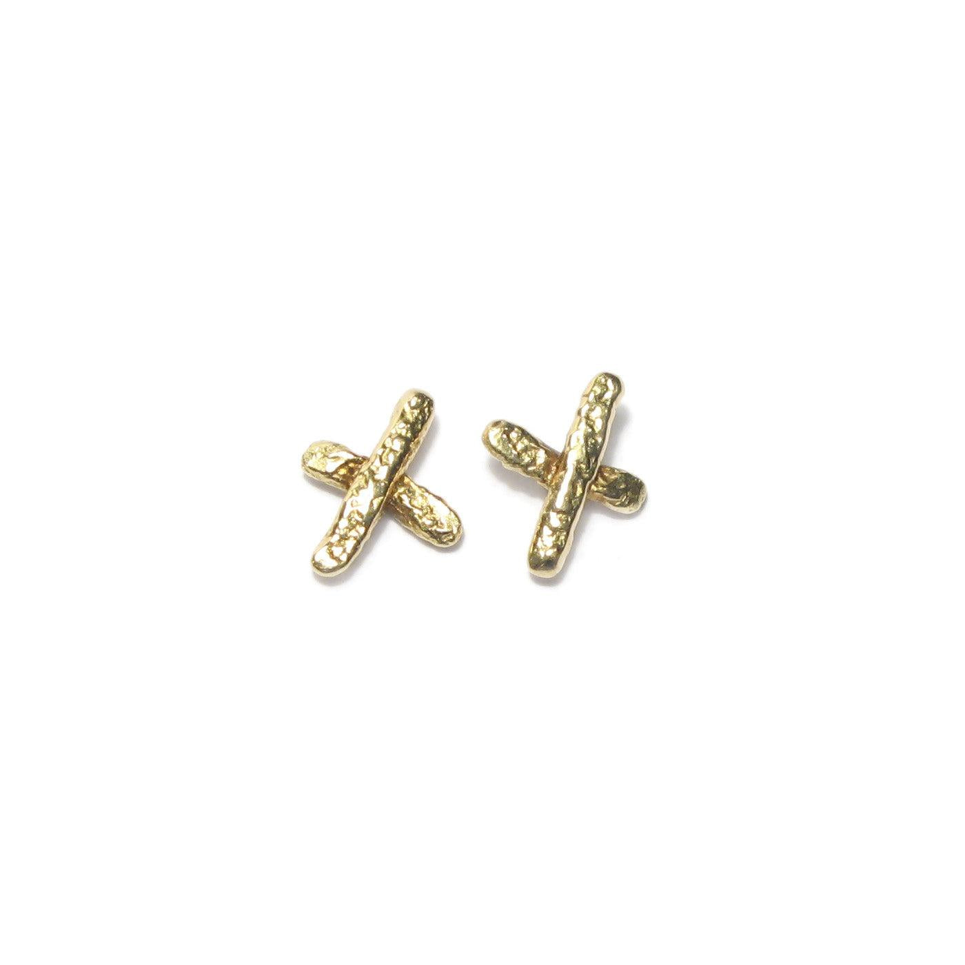 Diana Porter Jewellery contemporary yellow gold kiss stud earrings