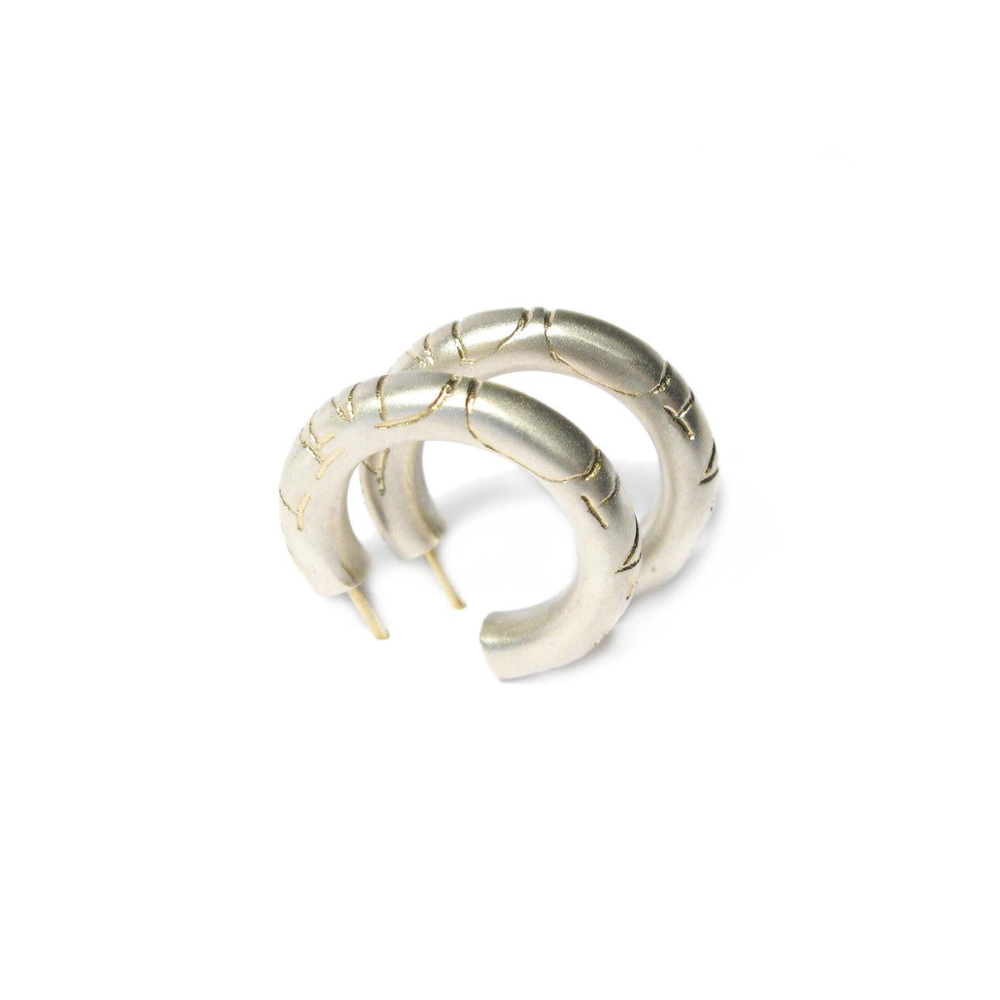 Large Rounded Silver 'ON AND ON' Hoop Earrings