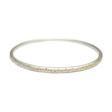Diana Porter unique etched being silver gold bangle