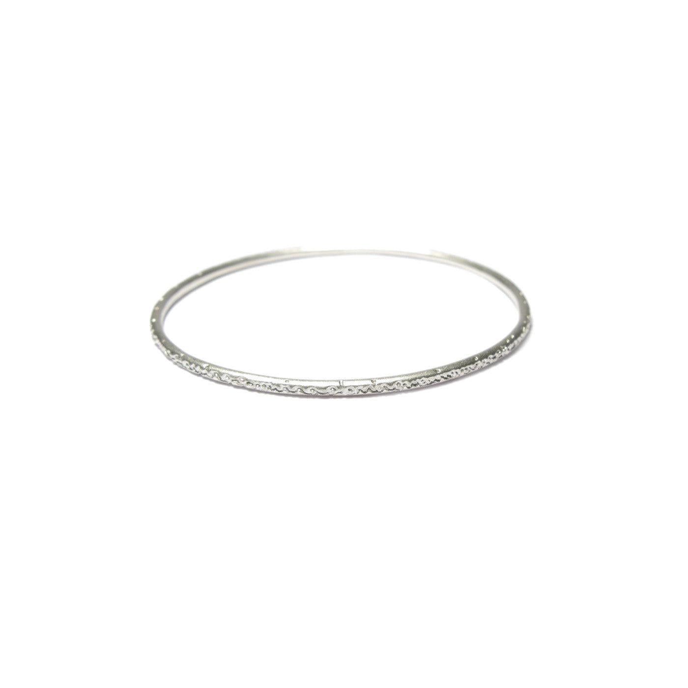 Diana Porter etched being silver thin bangle