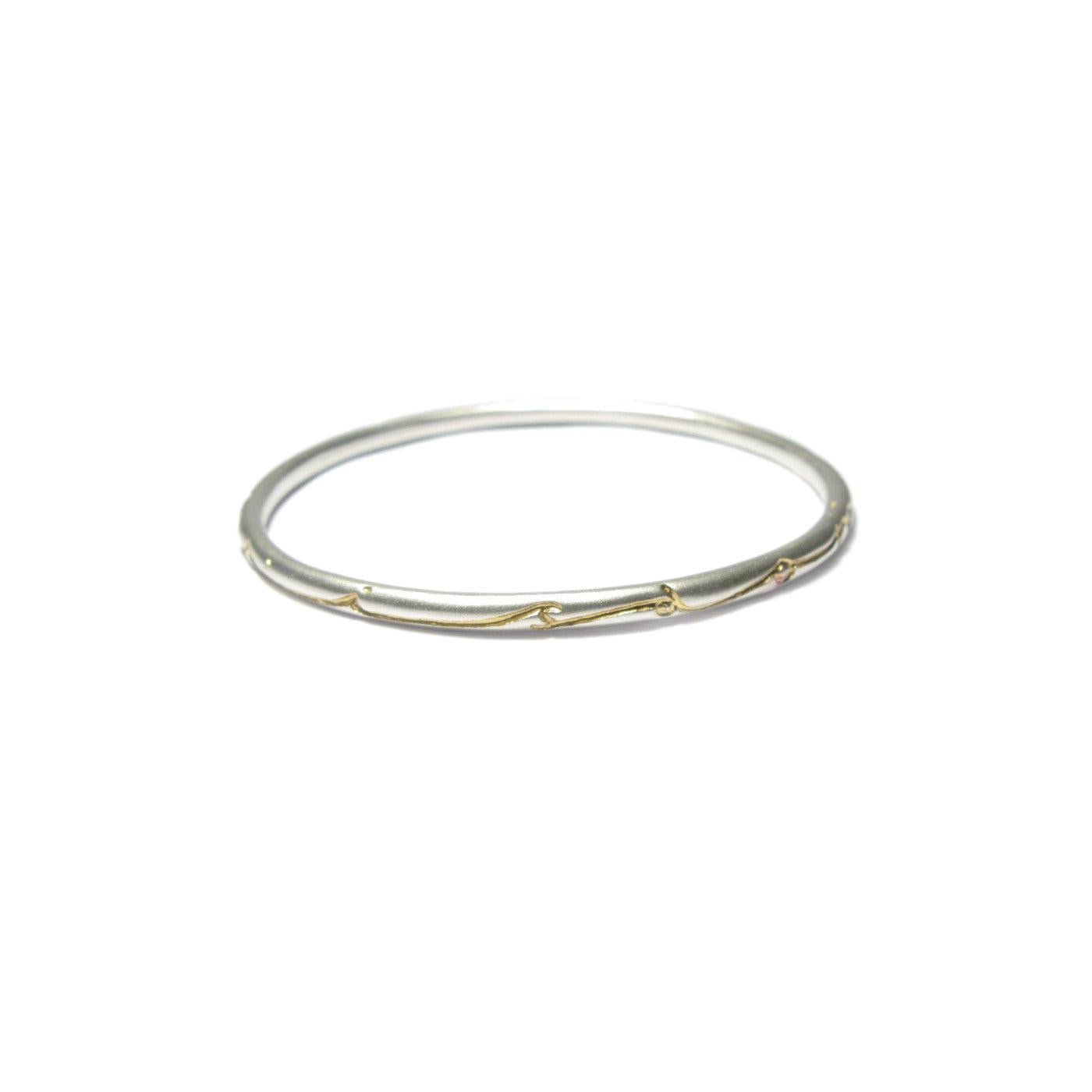 Diana Porter Jewellery etched silver gold wisdom bangle