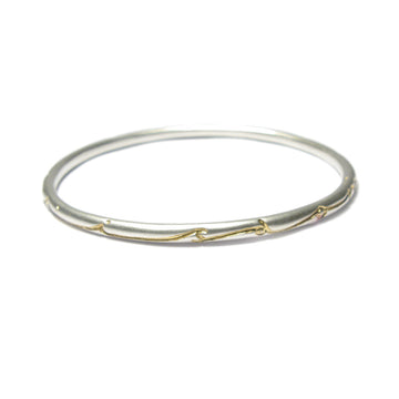 Diana Porter Jewellery etched silver gold wisdom bangle