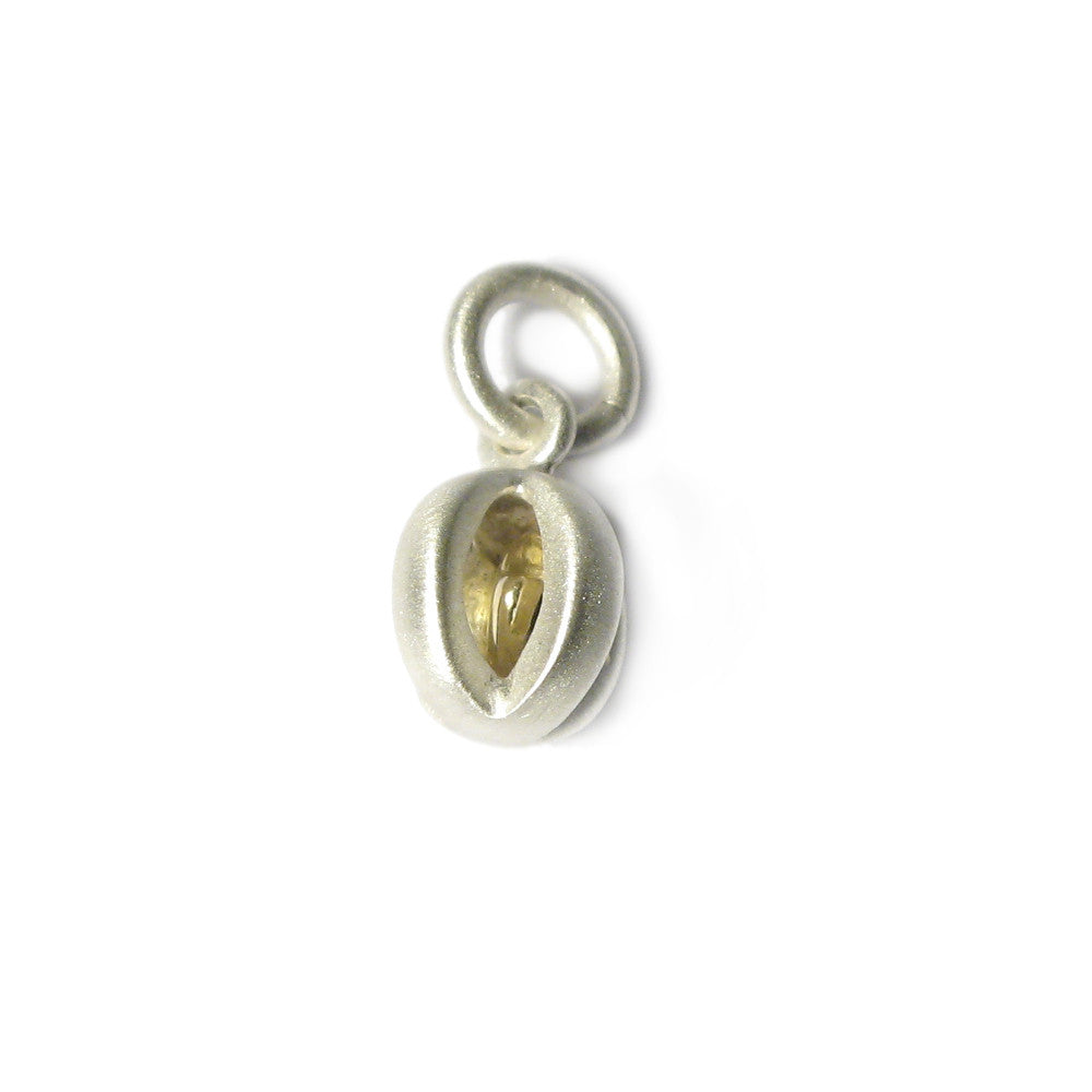 Diana Porter Jewellery silver caged yellow gold heart charm