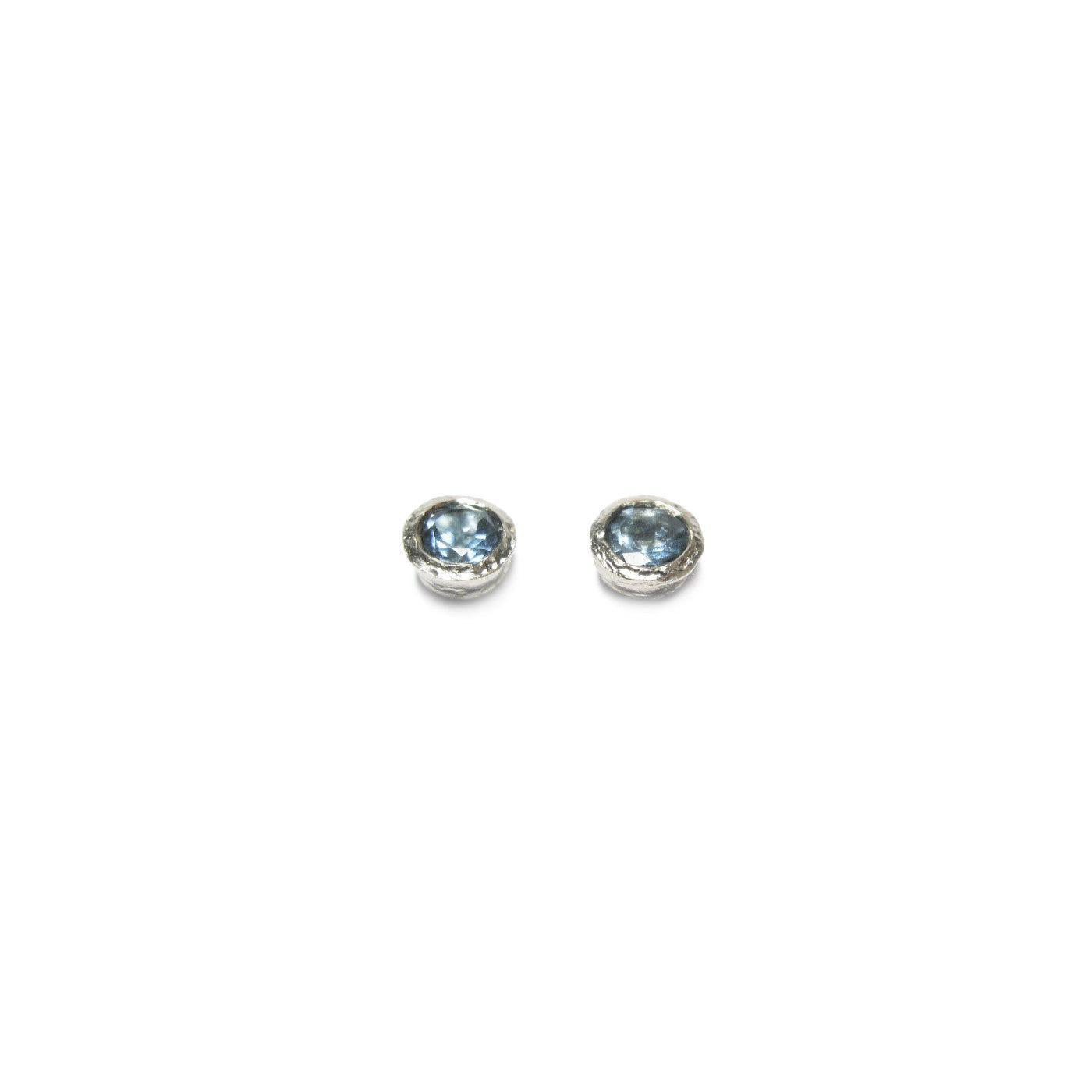 Diana Porter Jewellery unique aquamarine silver earrings studs
