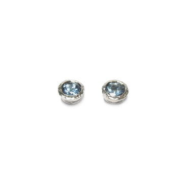 Diana Porter Jewellery unique aquamarine silver earrings studs