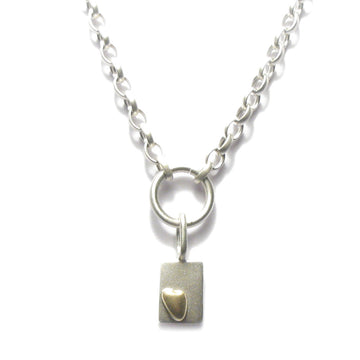Diana Porter Jewellery contemporary silver gold heart pendant necklace