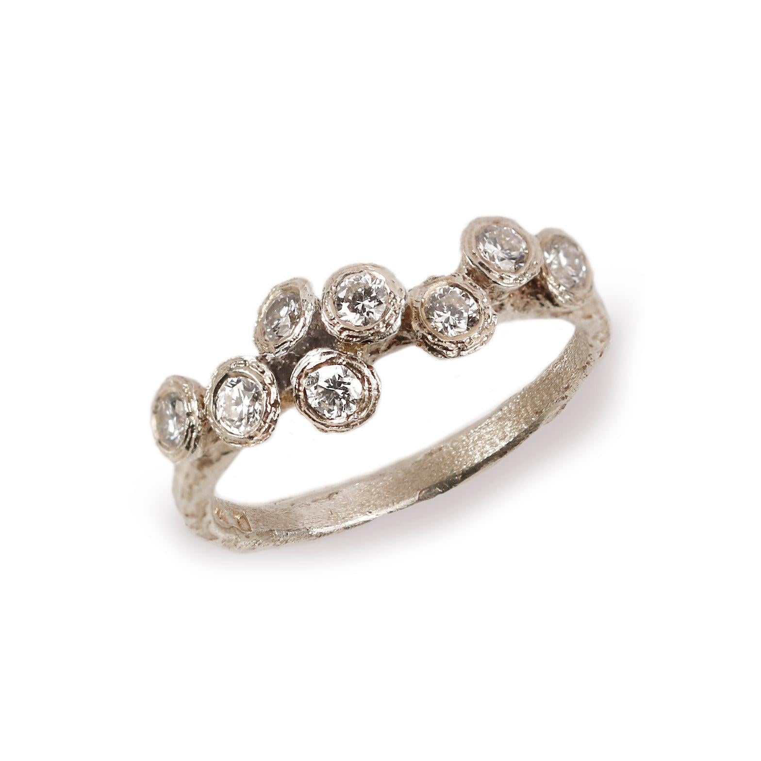 9ct Fairtrade White Gold and Eight Diamond Ring