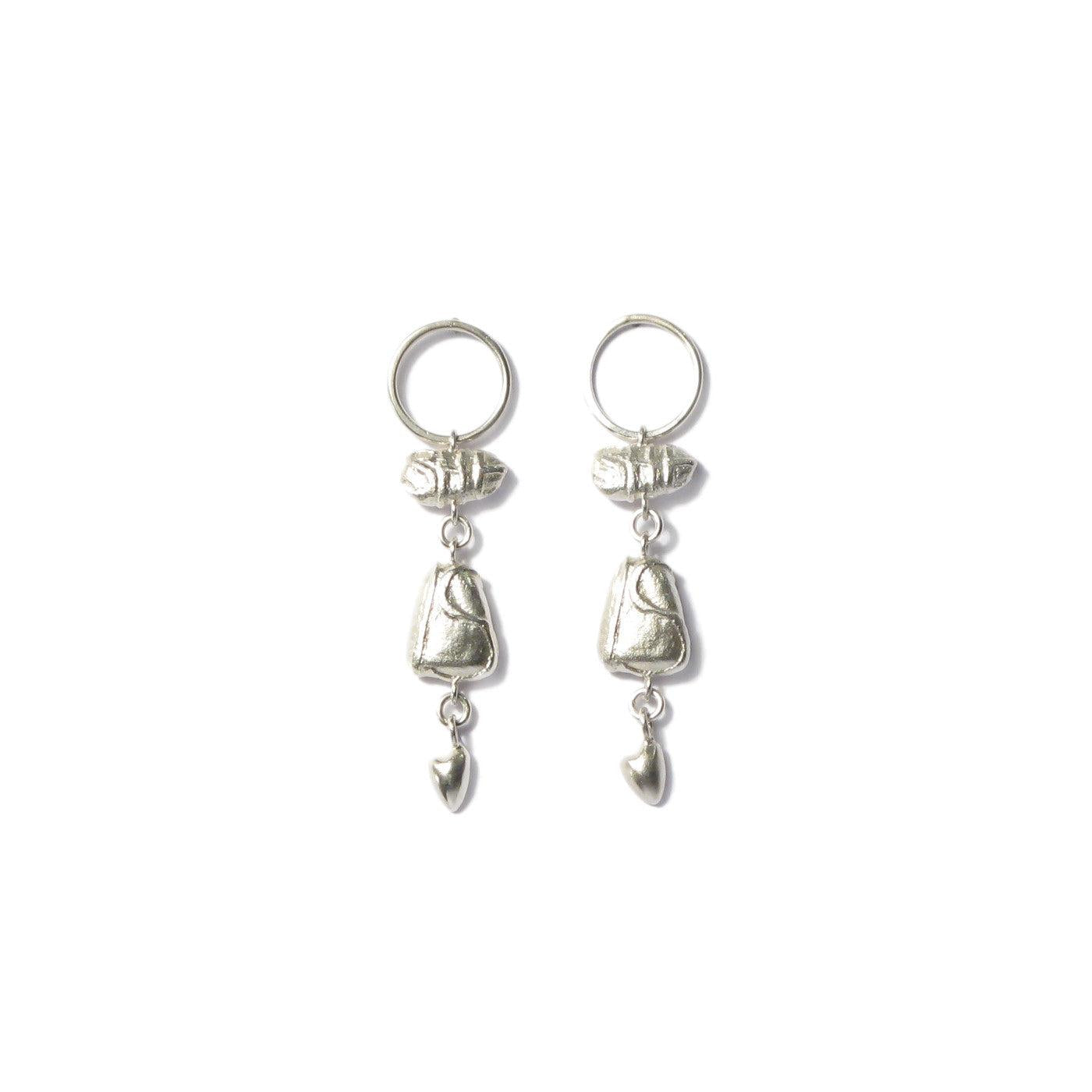 Diana Porter Jewellery contemporary she is heart silver earrings