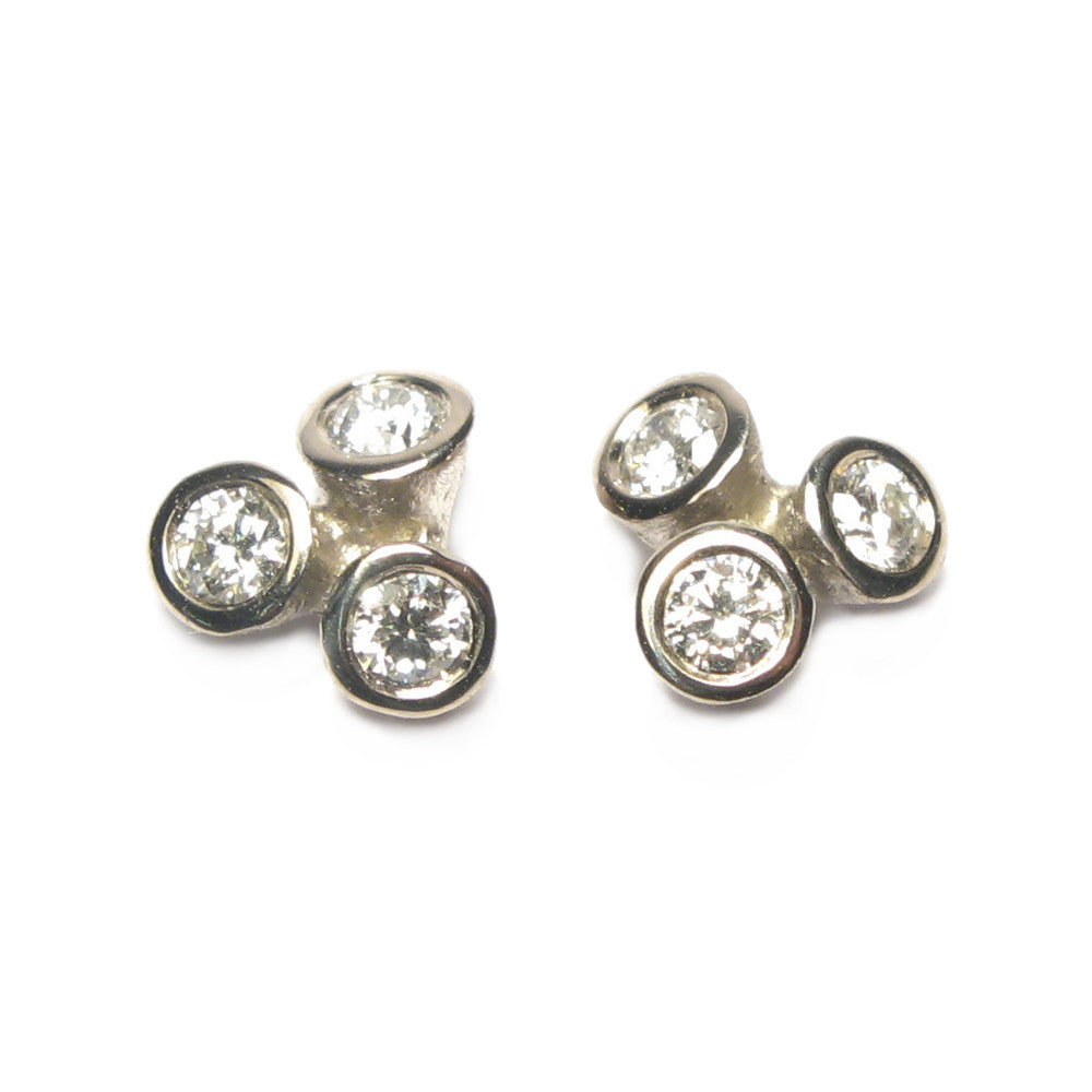Diana Porter Jewellery contemporary diamond bud gold earrings