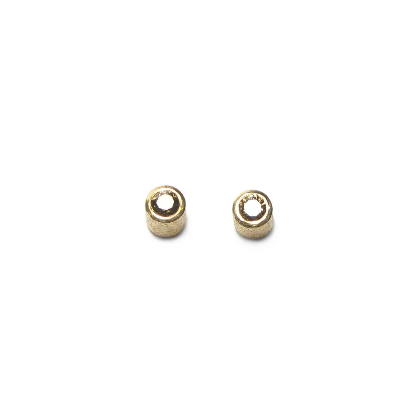 Diana Porter Jewellery contemporary gold brown diamond stud earrings