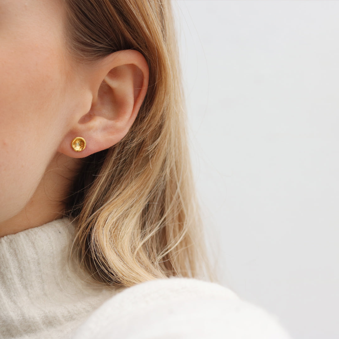 Becca Macdonald Gold Plate Cup Stud Earrings