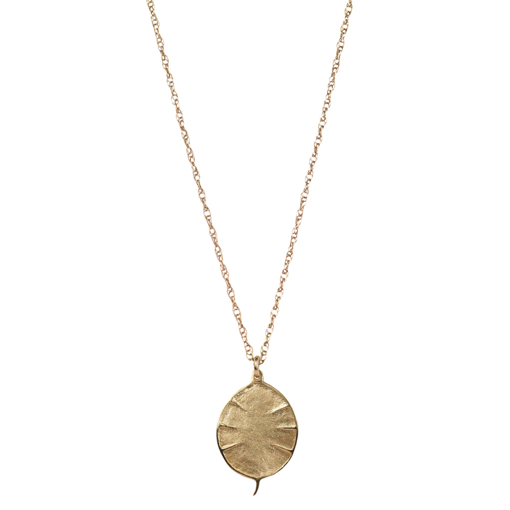 Zoya Dickinson 9ct Yellow Gold Honesty Seed Pod Pendant