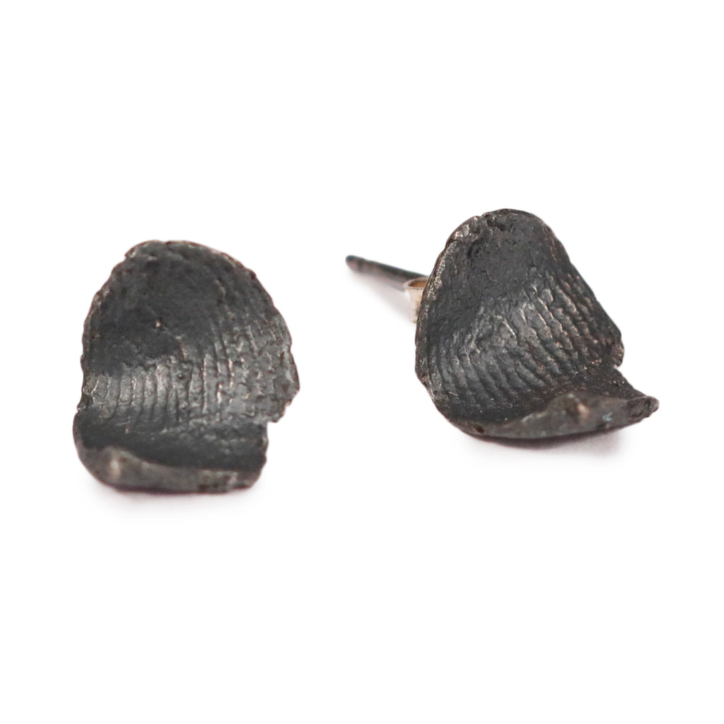 Heeseung Koh Oxidised silver Fingerprint Earrings