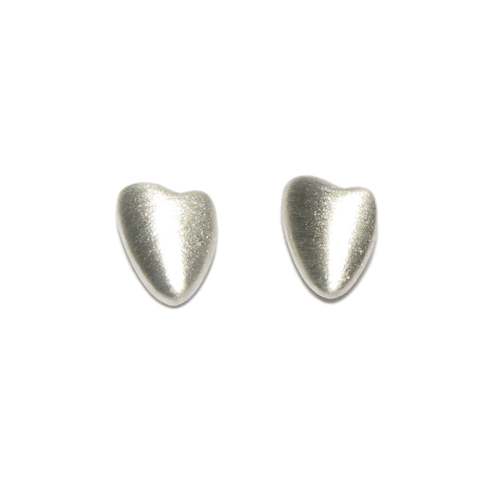 Diana Porter jewellery contemporary silver heart stud earrings