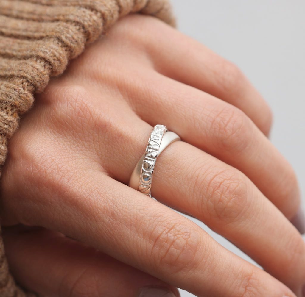 Intertwined Silver 'ON AND ON' Ring