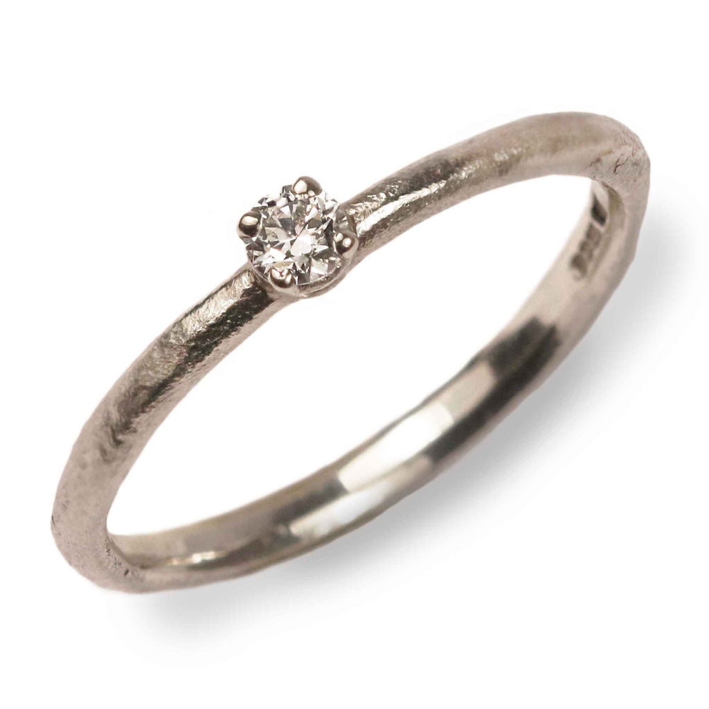 Justin Duance White Gold Solitaire Diamond Ring