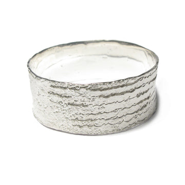 Diana Porter Jewellery contemporary etched wide silver bangle