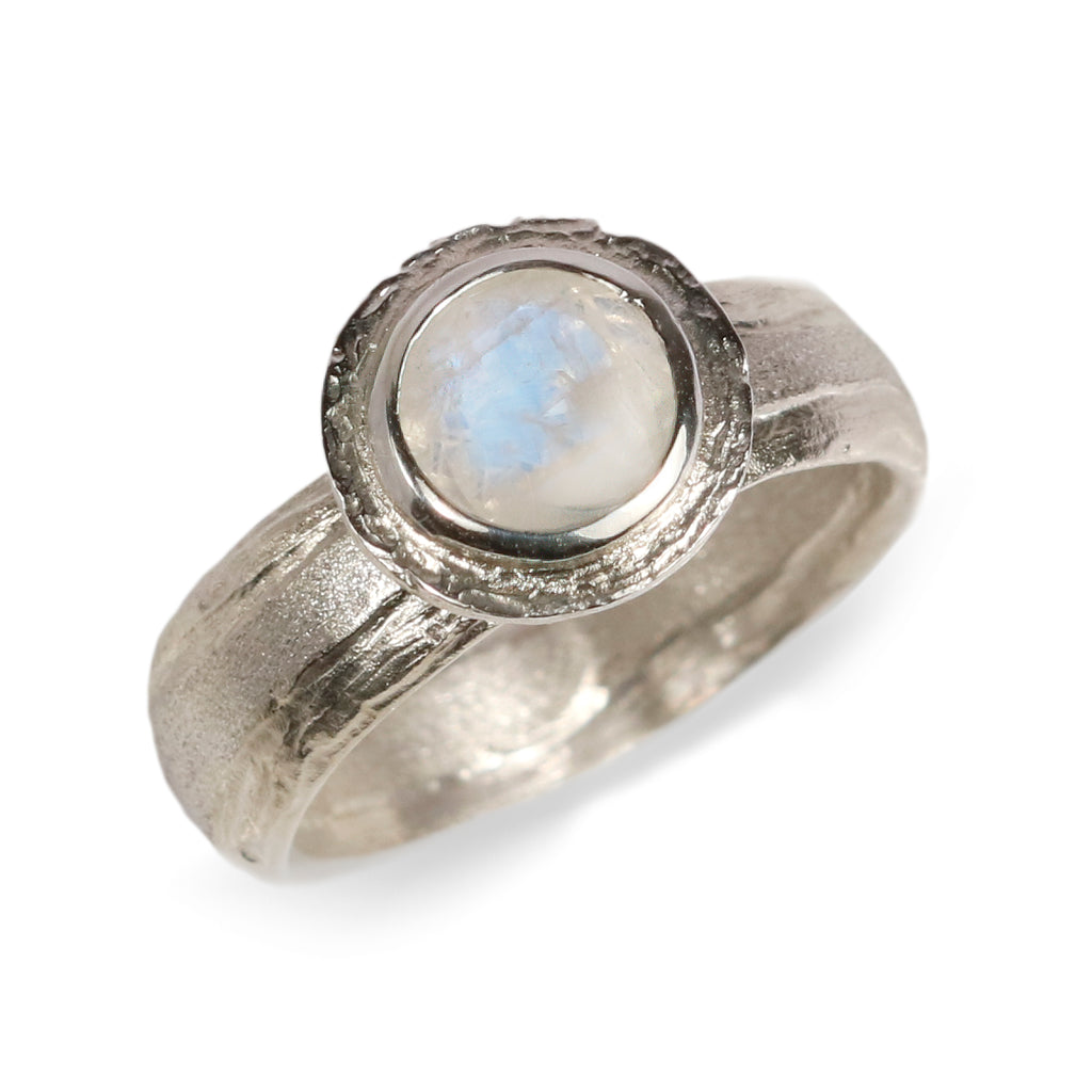 Bespoke - White Gold Ring with Opal