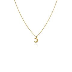 Momocreatura Micro crescent moon necklace gold plate