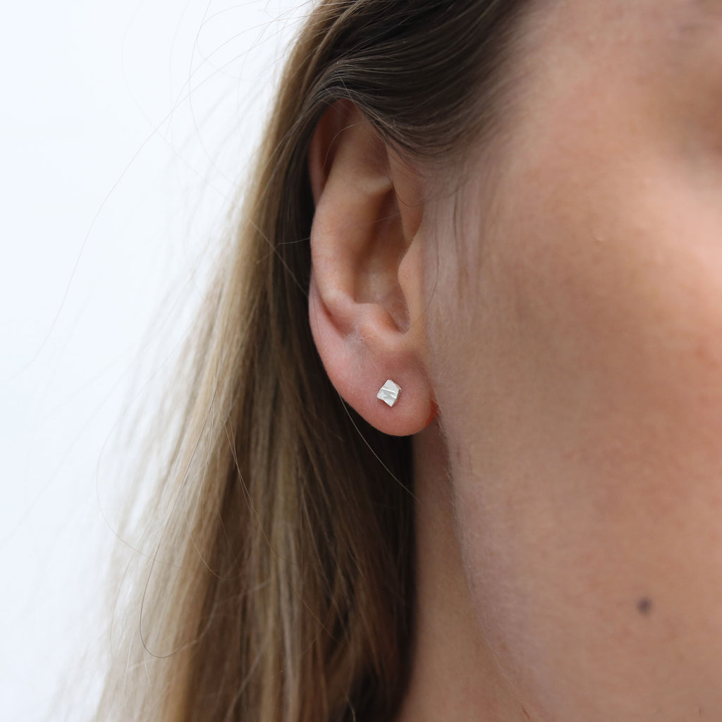 Tiny 'Endless' Silver Ear Studs