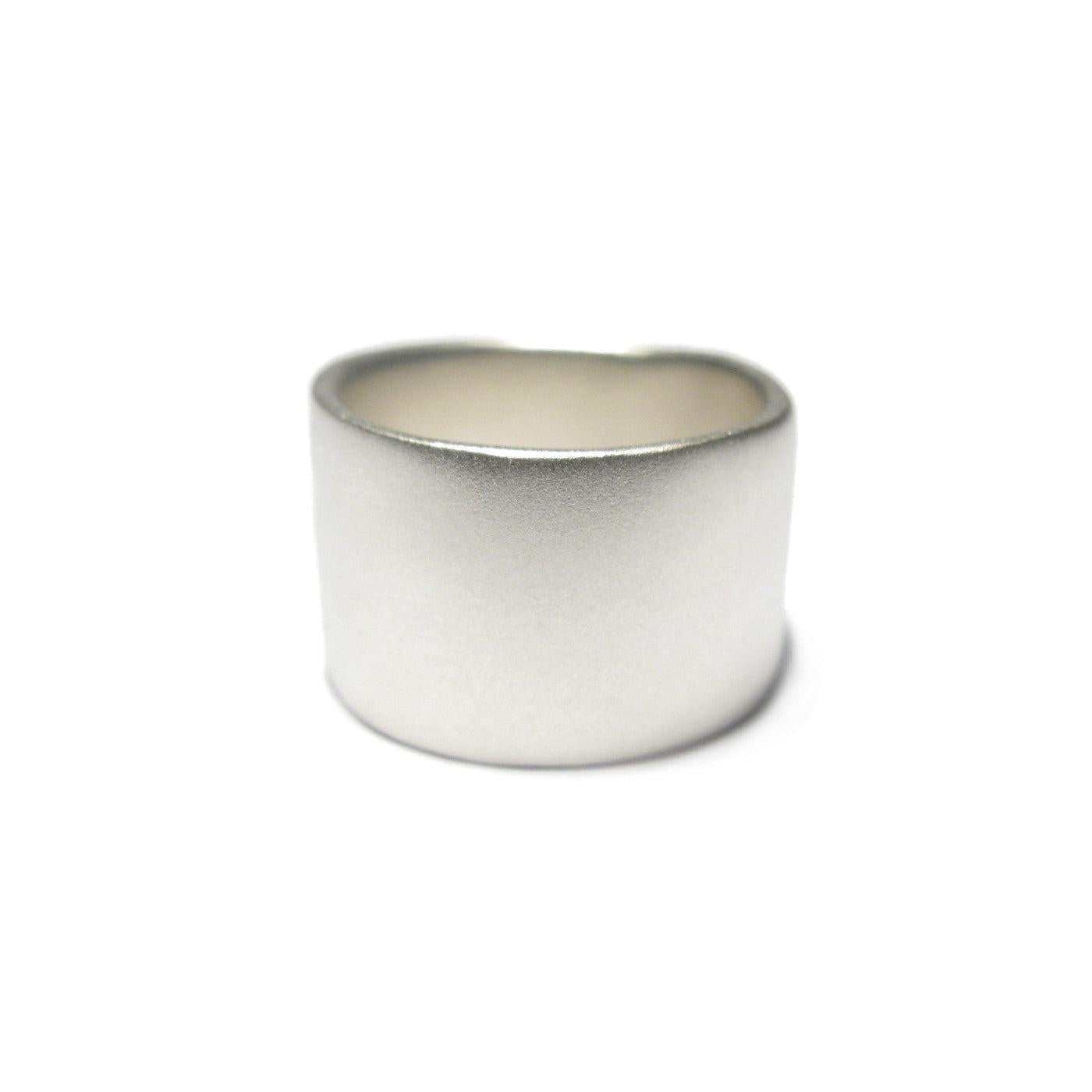 Diana Porter Jewellery contemporary wide silver wedding ring