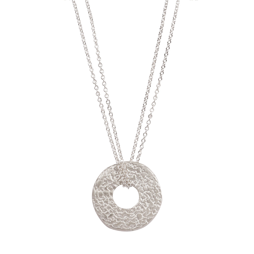 Silver 'Being' Disc Pendant