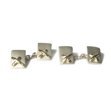 Diana Porter Jewellery contemporary silver and gold heart cufflinks