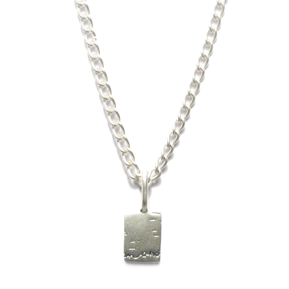 Diana Porter Jewellery contemporary etched silver pendant necklace