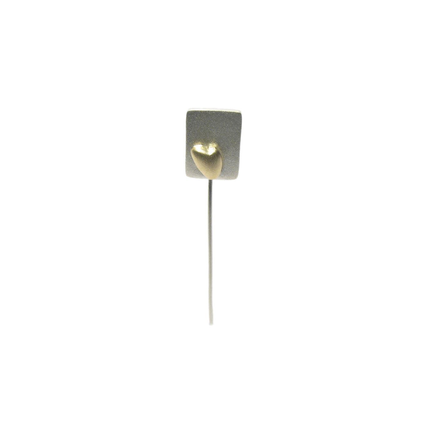 Diana Porter Jewellery contemporary silver and gold heart tie pin