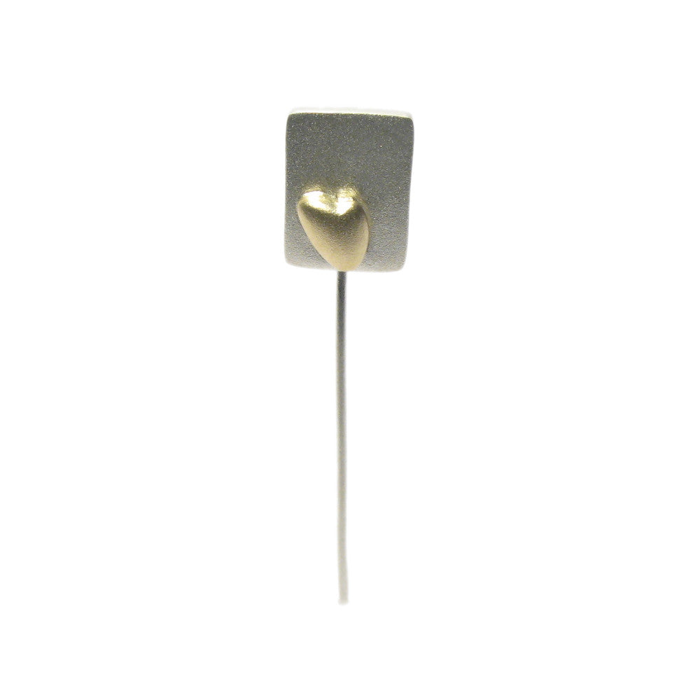 Diana Porter Jewellery contemporary silver and gold heart tie pin