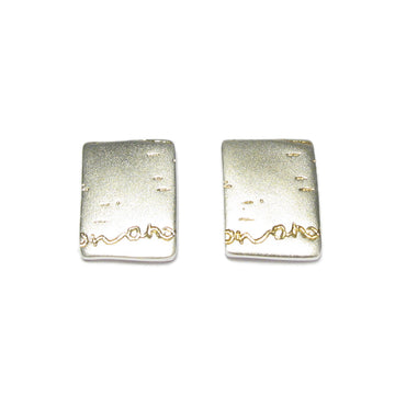Diana Porter Jewellery contemporary silver and gold etch stud earrings