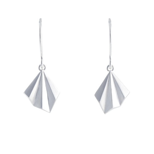 Alice Barnes Pleated Hook Earrings Silver